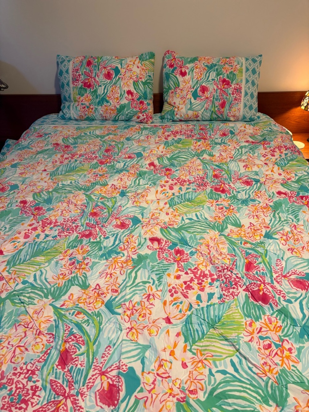 Lilly Pulitzer Full Duvet Cover Orchid Border with Two Pillow Shams